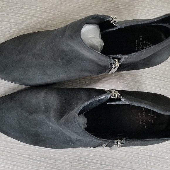 Aquatalia 'Dina' Weatherproof Suede Ankle Boot, Black, Womens Size 11 - Picture 8 of 10